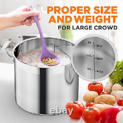 16-Quart Stainless Steel Stockpot 18/8 Food Grade Heavy Duty Large Stock Pot f