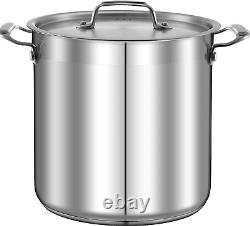 16-Quart Stainless Steel Stockpot 18/8 Food Grade Heavy Duty Large Stock Pot f