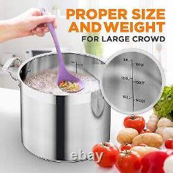 16-Quart Stainless Steel Stockpot Heavy Duty Large Pot for Stew, Soup & More