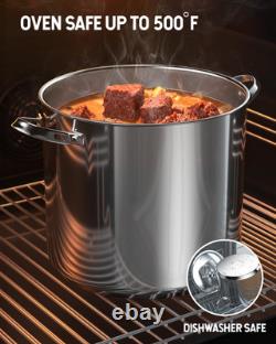 16-Quart Stainless Steel Stockpot with Lid Classic Canning Cookware