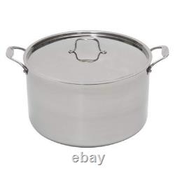 16 Quart Stock Pot w Lid 18/10 Professional Grade Tri-Ply Stainless Steel S