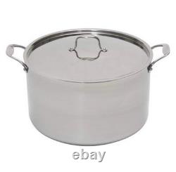 16 Quart Stock Pot w Lid 18/10 Professional Grade Tri-Ply Stainless Steel S