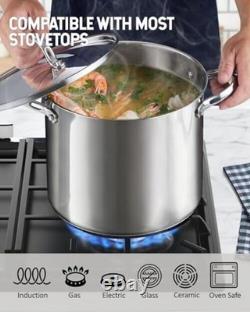 18/10 Stainless Steel Stockpot 20-Quart, Classic Deep Cooking Pot 20 Quarts