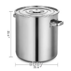 180qt Quart Heavy Duty Tri-ply Thick Base Stainless Steel Stock Pot Withlid