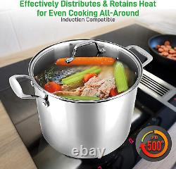 19-Quart Stainless Steel Stock Pot 18/8 Food Grade Heavy Duty Induction Large