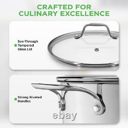 19-Quart Stainless Steel Stockpot 18/8 Food Grade Heavy-Duty Induction-Compati