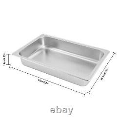 1Pack 9.5Quart Stainless Steel Chafing Dish Buffet Trays Chafer Dish Set Silver