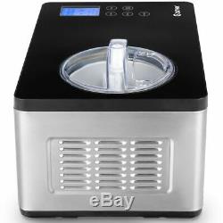 2.1 Quart Ice Cream Maker Frozen Machine Stainless Steel with LCD Timer Control