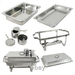 2 Pack 8 Quart 5 Quart Chafing Dish Tray Buffet Catering Chafers Stainless Steel