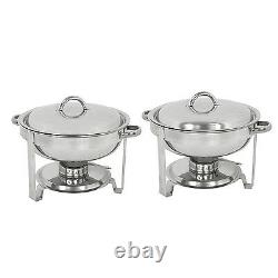 2 Pack 8 Quart 5 Quart Chafing Dish Tray Buffet Catering Chafers Stainless Steel