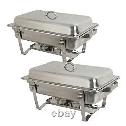 2 Pack 8 Quart Chafing Dish Stainless Steel 5 Quart Tray Buffet Catering Chafers