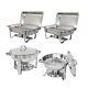 2 Pack Chafing Dish Stainless Steel Tray Buffet Catering Chafers 8 Quart&5 Quart