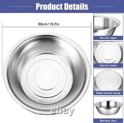 2 Pack Large Mixing Bowls 17 Quart Stainless Steel Flat Base