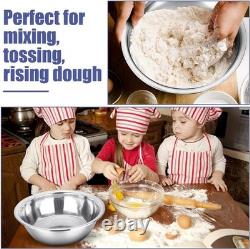 2 Pack Large Mixing Bowls 17 Quart Stainless Steel Flat Base
