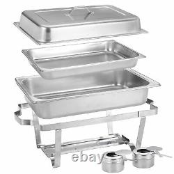 2 Pack Stainless Steel Chafing Dish Buffet Trays Chafer With Warmer 8 Quart