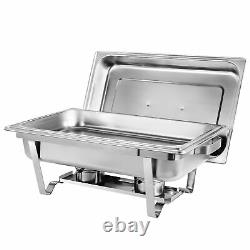 2 Pack Stainless Steel Chafing Dish Buffet Trays Chafer With Warmer 8 Quart