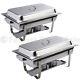 2 Pack Of 9 Quart Rectangular Chafing Dish Stainless Steel Full Size New