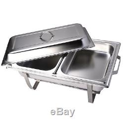2 Pack of 9 Quart Rectangular Chafing Dish Stainless Steel Full Size New