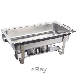 2 Pack of 9 Quart Rectangular Chafing Dish Stainless Steel Full Size New