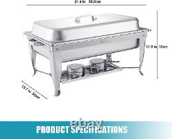 2 Packs 8 Quart Stainless Steel Chafing Dish Buffet Trays Chafer Warmer