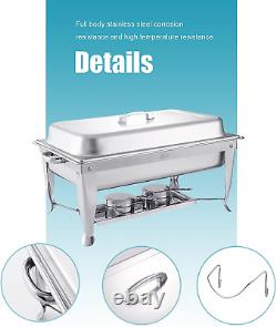 2 Packs 8 Quart Stainless Steel Chafing Dish Buffet Trays Chafer Warmer