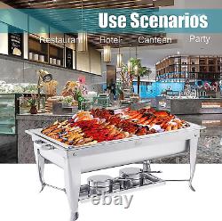 2 Packs 8 Quart Stainless Steel Chafing Dish Buffet Trays Chafer Warmer