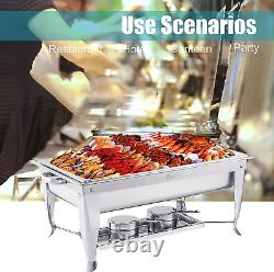 2 Packs 8 Quart Stainless Steel Chafing Dish Buffet Trays Chafer Warmer