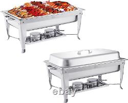 2 Packs 8 Quart Stainless Steel Chafing Dish Buffet Trays Chafer Warmer