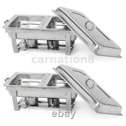 2 Packs 9 Quart Stainless Steel Chafing Dish Buffet Trays Chafer With Warmer