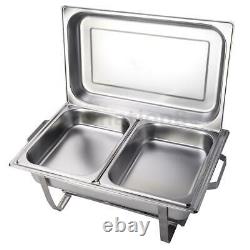 2 Packs 9 Quart Stainless Steel Chafing Dish Buffet Trays Chafer With Warmer