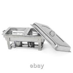 2 Packs 9 Quart Stainless Steel Chafing Dish Buffet Trays Chafer With Warmer