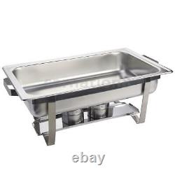 2 Packs 9 Quart Stainless Steel Chafing Dish Buffet Trays Chafer With Warmer