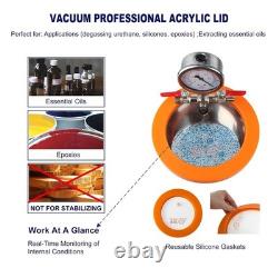 2 Quart Stainless Steel Vacuum Chamber Kit Compatible Resin Silicone Epoxy