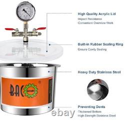 2 Quart Stainless Steel Vacuum Chamber Kit for Resin & Silicone