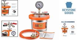 2 Quart Stainless Steel Vacuum Chamber Kit for Resin & Silicone Degassing