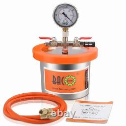 2 Quart Stainless Steel Vacuum Chamber Kit for Resin & Silicone Degassing