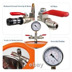 2 Quart Stainless Steel Vacuum Chamber Kit for Resin & Silicone Degassing