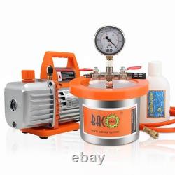 2 Quart Stainless Steel Vacuum Chamber with Acrylic Lid & Pump Included 2 Quart Stainless Steel Vacuum Chamber with Acrylic Lid & Pump Included