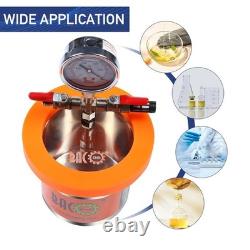 2 Quart Stainless Steel Vacuum Chamber with Acrylic Lid & Pump Included