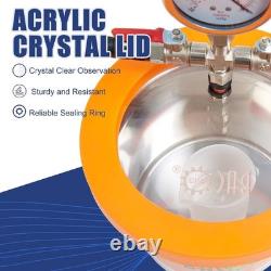 2 Quart Stainless Steel Vacuum Chamber with Acrylic Lid & Pump Included
