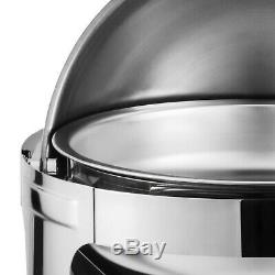 2 Set Chafing Dish Pans 6 Quarts (6.8 L) Round Roll Food Warmer Tray Buffet