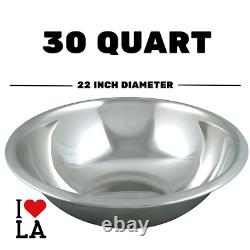 2 x NEW XL Heavy Duty 30 Quart Stainless Steel Mixing Bowl Restaurant Catering