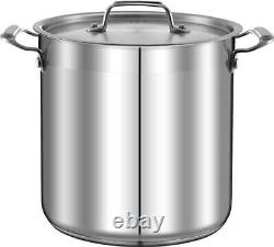 20 Quart Gray Stainless-Steel Cookware Stockpot