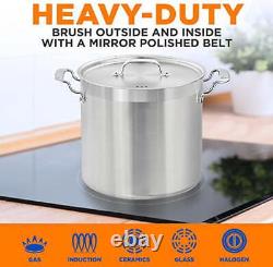 20 Quart Gray Stainless-Steel Cookware Stockpot