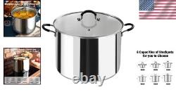 20 Quart Professional Stainless Steel Stockpot with Stay-Cool Handles Silver