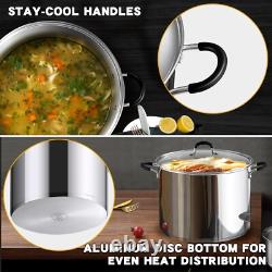 20 Quart Professional Stainless Steel Stockpot with Stay-Cool Handles Silver