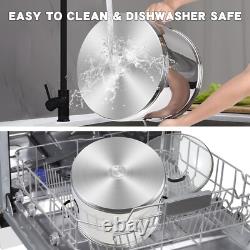 20 Quart Professional Stainless Steel Stockpot with Stay-Cool Handles Silver