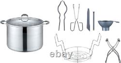 20 Quart Stainless Steel Canning Pot Set Complete 8 Pieces, Induction Ready