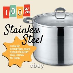 20 Quart Stainless Steel Canning Pot Set. Includes Canning Rack, Tongs, Jar L