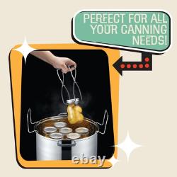 20 Quart Stainless Steel Canning Pot Set. Includes Canning Rack, Tongs, Jar L